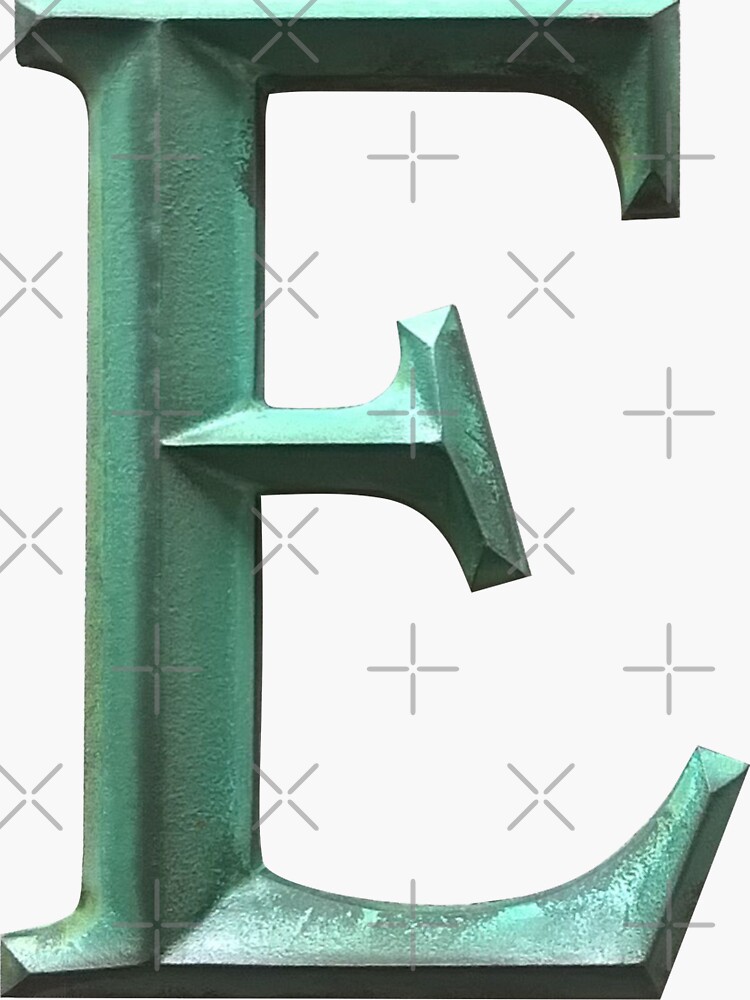 LETTER E In Green Sticker by stickysterscom