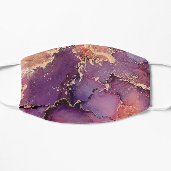 Amethyst Gemstone Gold Flat Mask