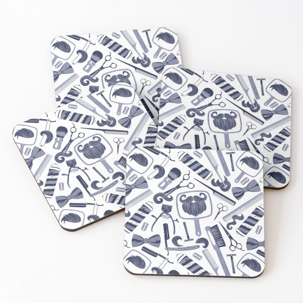 Item preview, Shear shave shine // white background blue vintage barber shop tools designed and sold by SelmaCardoso.