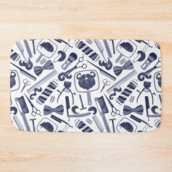 Item preview, Shear shave shine // white background blue vintage barber shop tools designed and sold by SelmaCardoso.