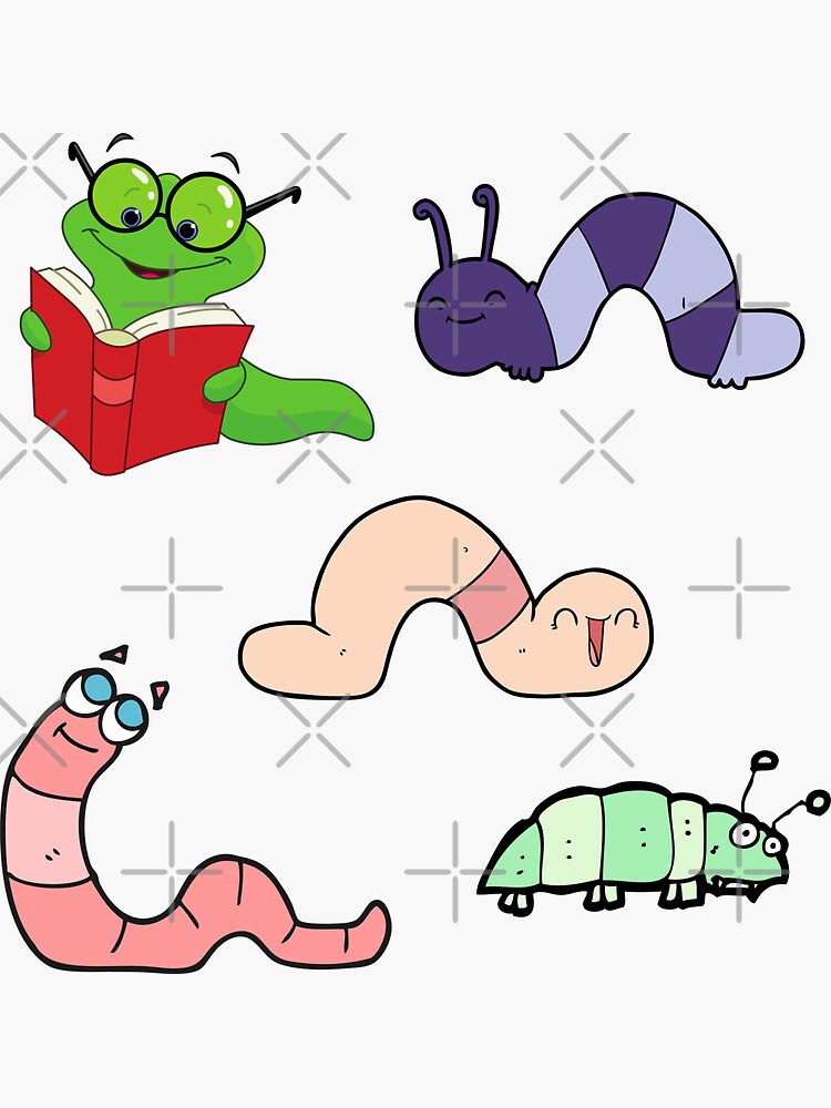 "Worm on a String Pack" Sticker for Sale by stickersnmasks Redbubble