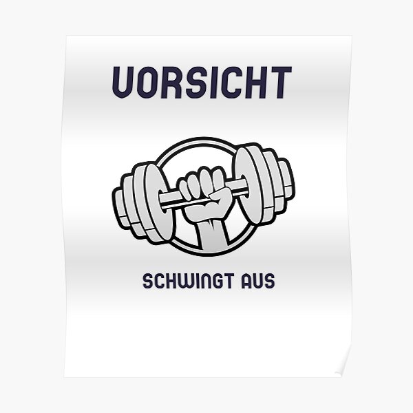 Caution dumbbell swings out Poster