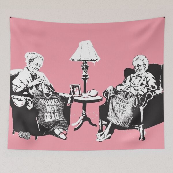 Item preview, Banksy Grannies Knitting Pullovers Stencil Graphic designed and sold by WE-ARE-BANKSY.