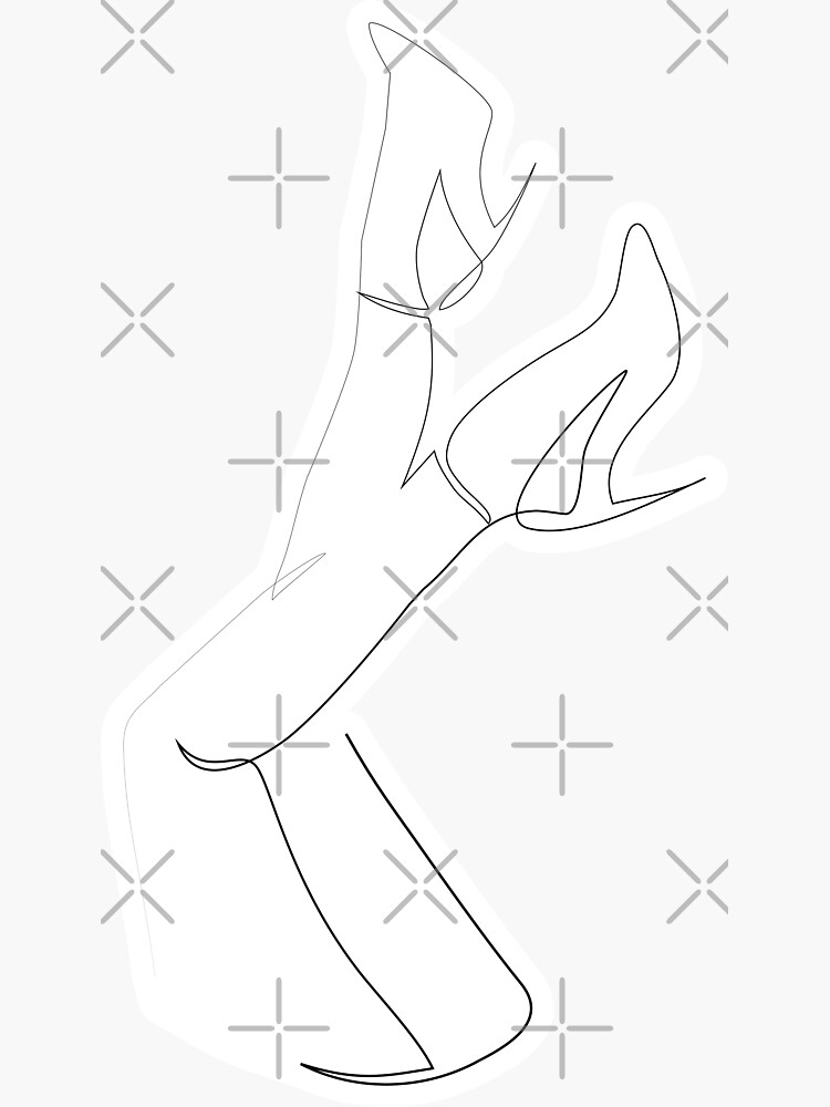 Sexy Legs Crossed Minimal Line Art Sticker By Inspirin Redbubble
