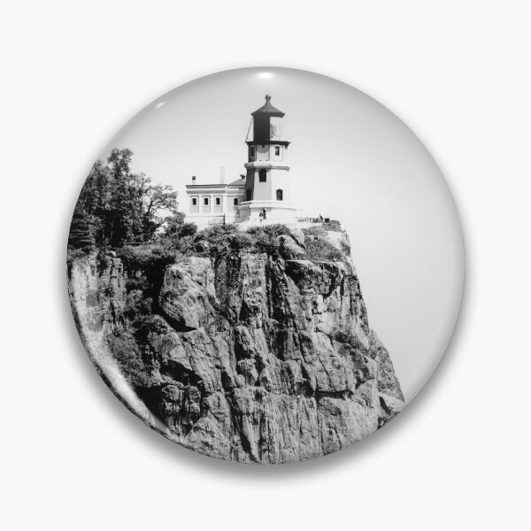 Item preview, Split Rock Lighthouse Lake Superior Minnesota Black and White Image Fine Art Print designed and sold by fineartprints1.