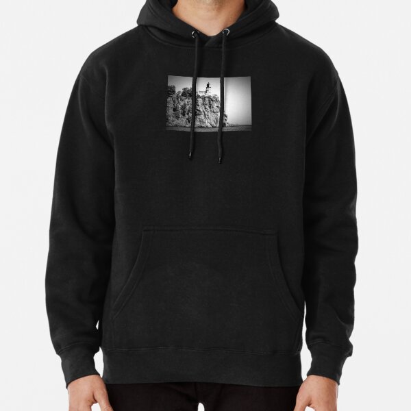 Split Rock Lighthouse Lake Superior Minnesota Black and White Image Fine Art Print Pullover Hoodie