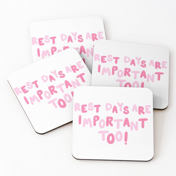 Item preview, Pink “Rest Days Are Important Too” Hand-Lettered Fitness Motivational Quote  designed and sold by MorganRenfro.