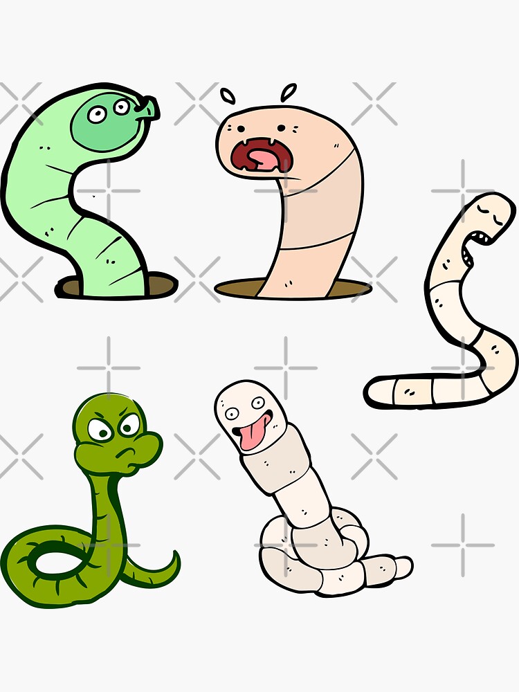 "Worm on a String Pack" Sticker for Sale by stickersnmasks Redbubble