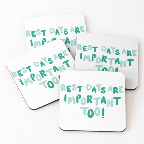 Item preview, Green  “Rest Days Are Important Too” Hand-Lettered Fitness Motivational Quote  designed and sold by MorganRenfro.