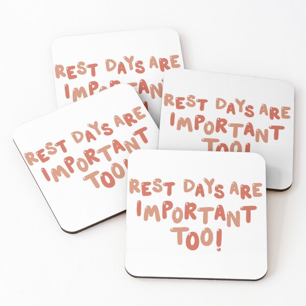Item preview, Orange  “Rest Days Are Important Too” Hand-Lettered Fitness Motivational Quote  designed and sold by MorganRenfro.
