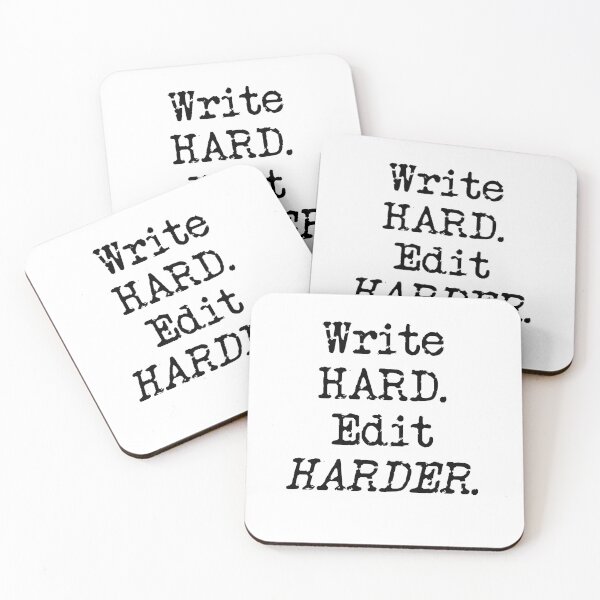 Item preview, Write Hard. Edit Harder Black Type designed and sold by TeaRoseWriter.