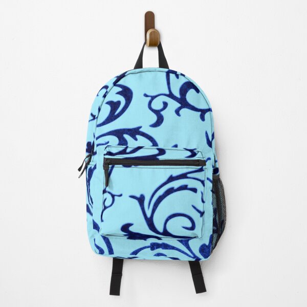 Item preview, ARABIATA 8 blue patterns Morocco Essaouira flowers leaves design arabesques volutes decor designed and sold by dragonemma.