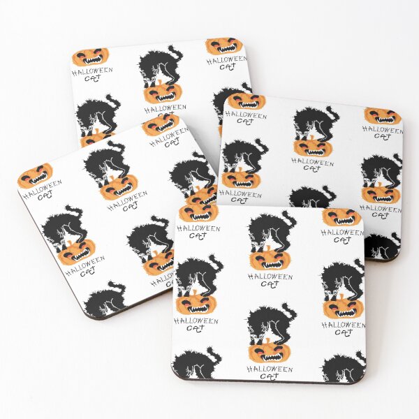 Item preview, Scared Halloween black cat on pumpkin. designed and sold by hadkhanong.