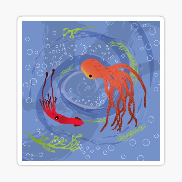 Swirling cephalopods Sticker