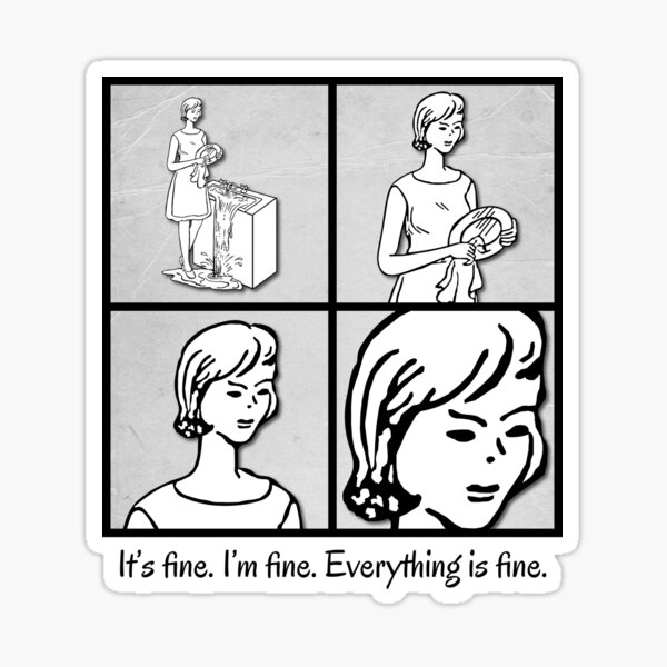 “Cookie Theft Mom - Everything Is Fine” Sticker for Sale by Kyle Price