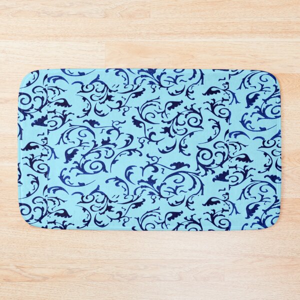 Item preview, ARABIATA 8 bis patterns blue sky black Morocco Essaouira flowers leaves design arabesques scrolls decor designed and sold by dragonemma.