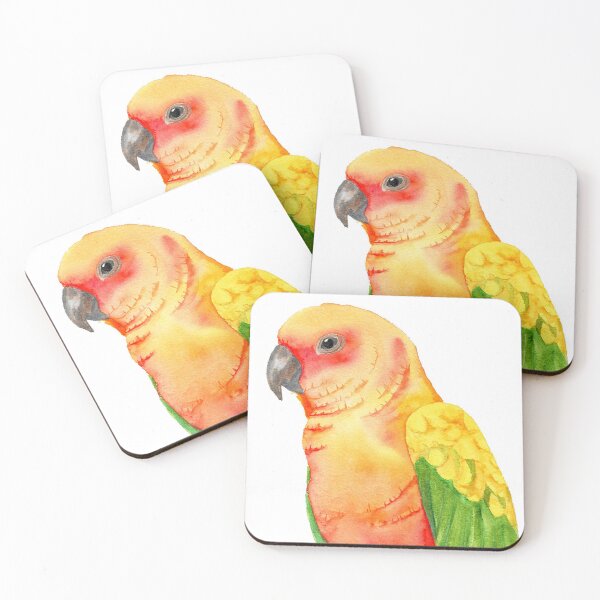 Item preview, sun conure tropical parrot watercolor designed and sold by L'Atelier Oranjade.