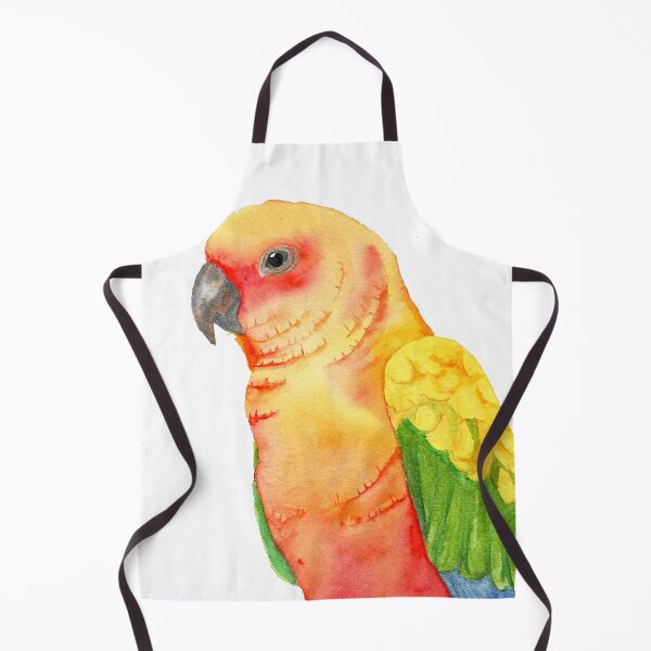 Item preview, sun conure tropical parrot watercolor designed and sold by L'Atelier Oranjade.