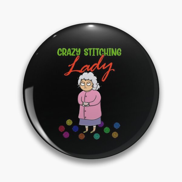 Item preview, Funny Crazy Stitching Lady with quilting patterns for Sewers designed and sold by ShopTheStyle.