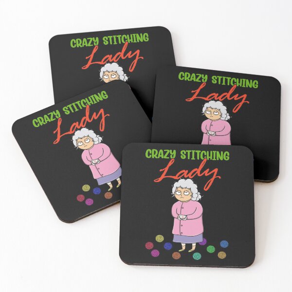 Item preview, Funny Crazy Stitching Lady with quilting patterns for Sewers designed and sold by ShopTheStyle.