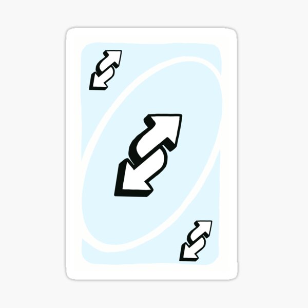 Pastel Icy Blue Uno Reverse Card Sticker By Beesknees5 Redbubble