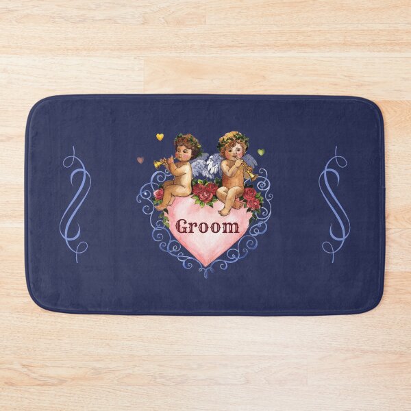 Item preview, Wedding party gift groom angels cherubs heart blue designed and sold by GrammarDance.