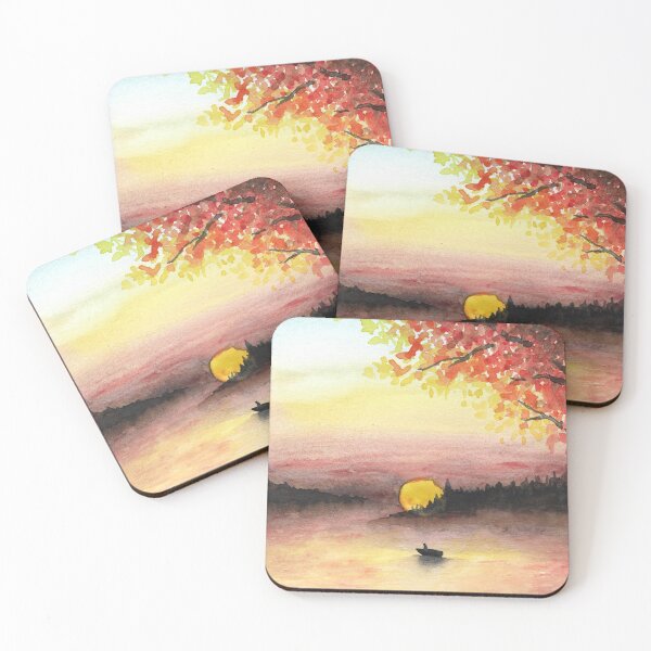 Item preview, Watercolor Art - Lake Sunset designed and sold by lucyideas.