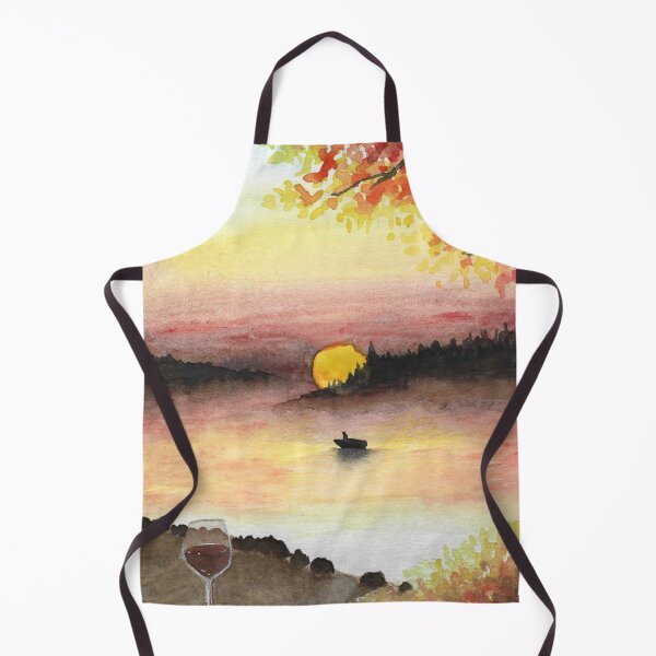 Item preview, Watercolor Art - Lake Sunset designed and sold by lucyideas.