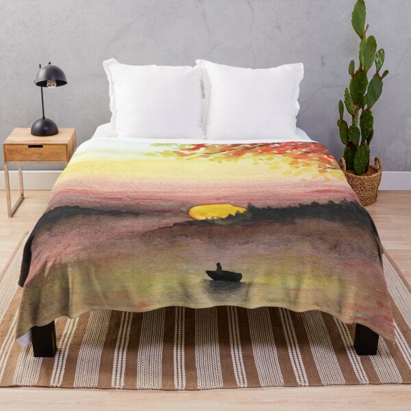 Item preview, Watercolor Art - Lake Sunset designed and sold by lucyideas.
