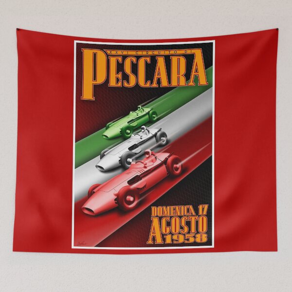 Item preview, "PESCARA GRAND PRIX" Vintage Auto Racing Advertising Print designed and sold by posterbobs.