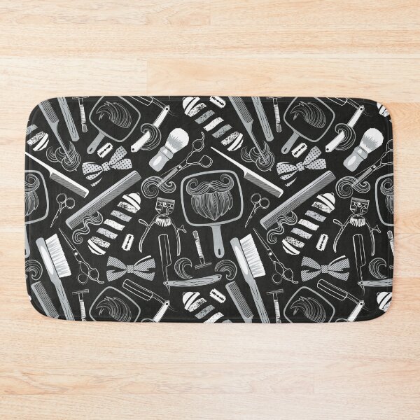 Item preview, Shear shave shine // black background white and silver texture vintage barber shop tools designed and sold by SelmaCardoso.
