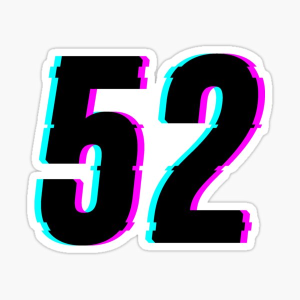 Number 52 Stickers for Sale | Redbubble