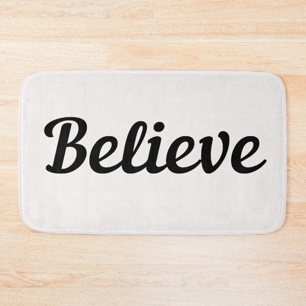 Item preview, Believe. Text only design. Black text. Script font. designed and sold by JellyBeenzz.