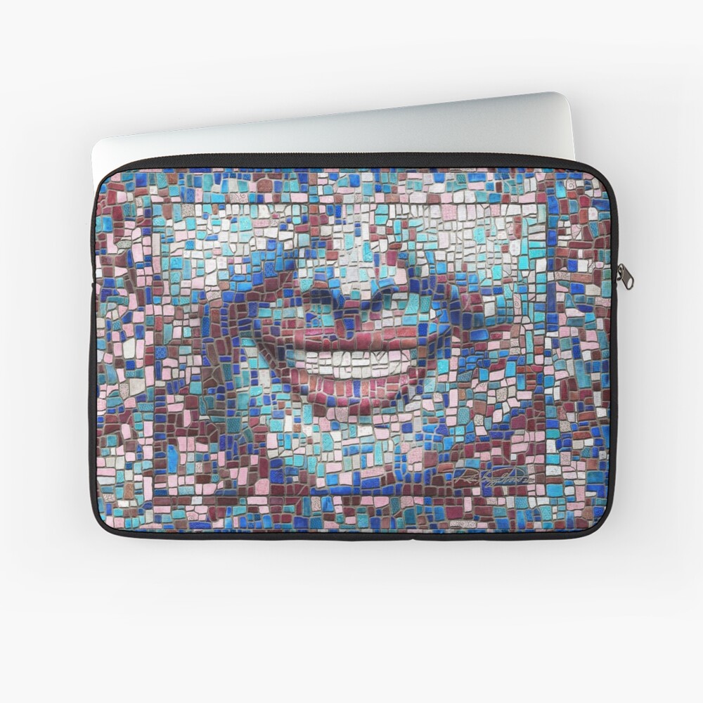 “Broken” (mosaic tile, painted) - “Smile” Fine Art series Laptop Sleeve