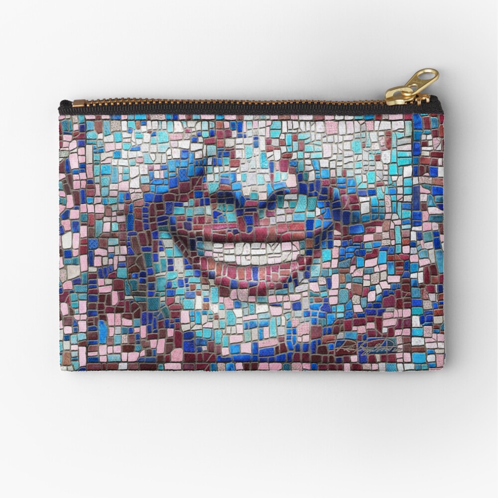 “Broken” (mosaic tile, painted) - “Smile” Fine Art series Zipper Pouch
