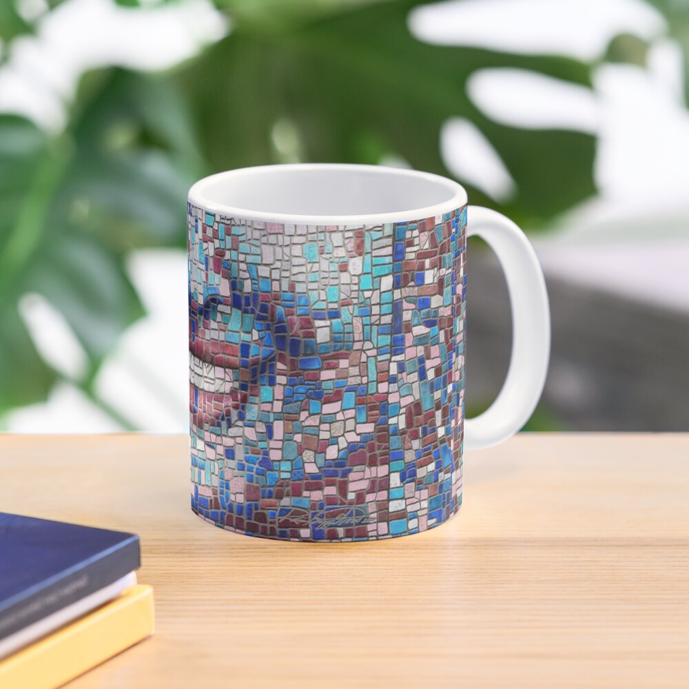 “Broken” (mosaic tile, painted) - “Smile” Fine Art series Mug