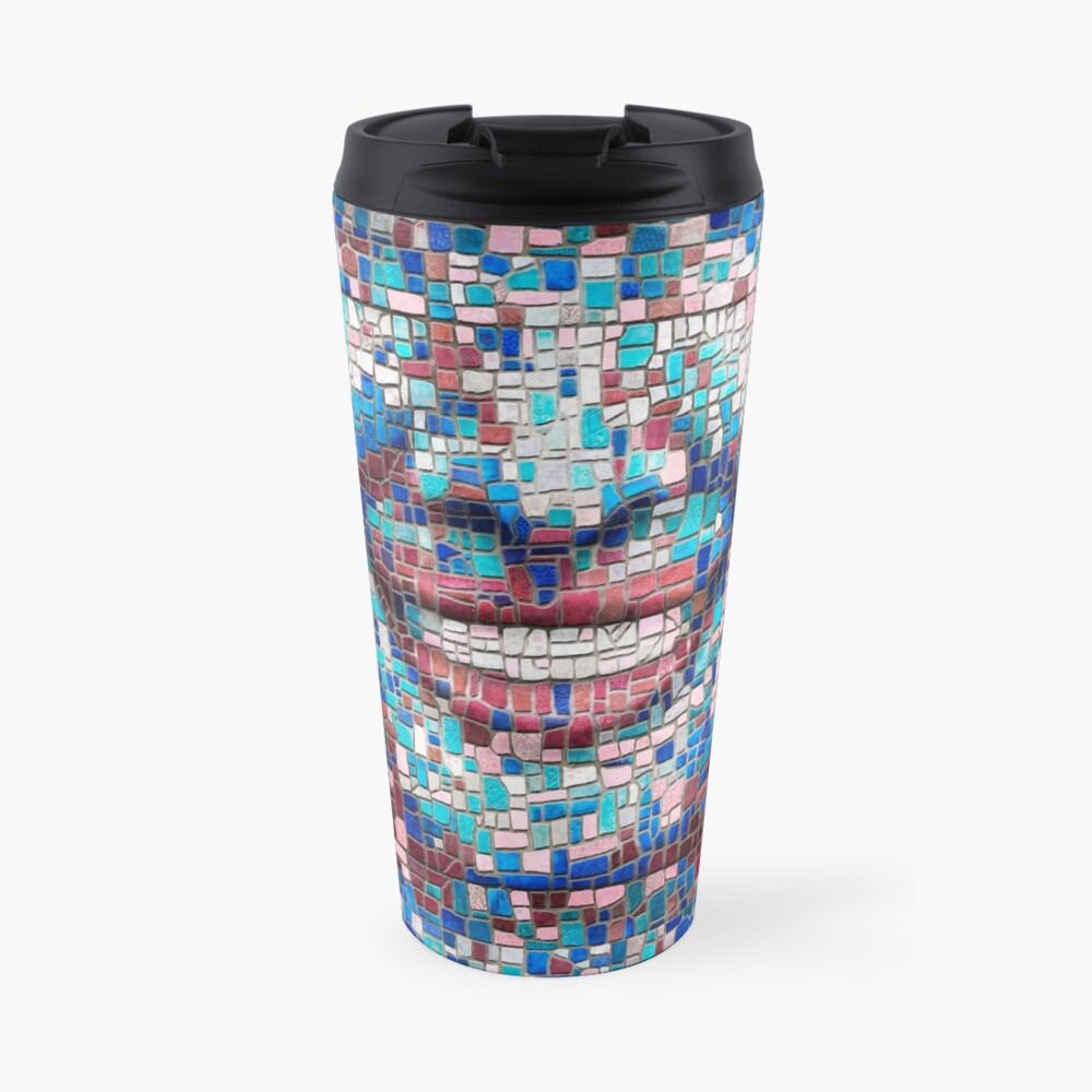 “Broken” (mosaic tile, painted) - “Smile” Fine Art series Travel Mug