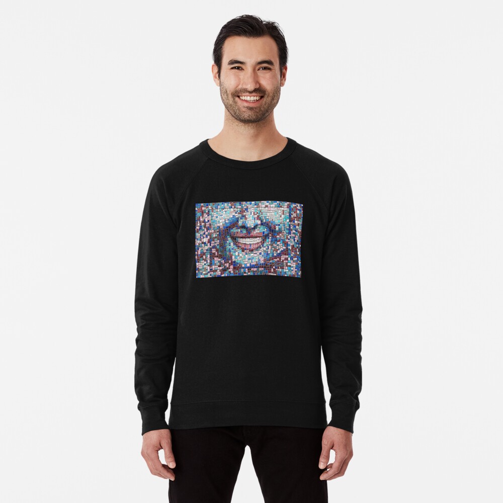 “Broken” (mosaic tile, painted) - “Smile” Fine Art series Lightweight Sweatshirt