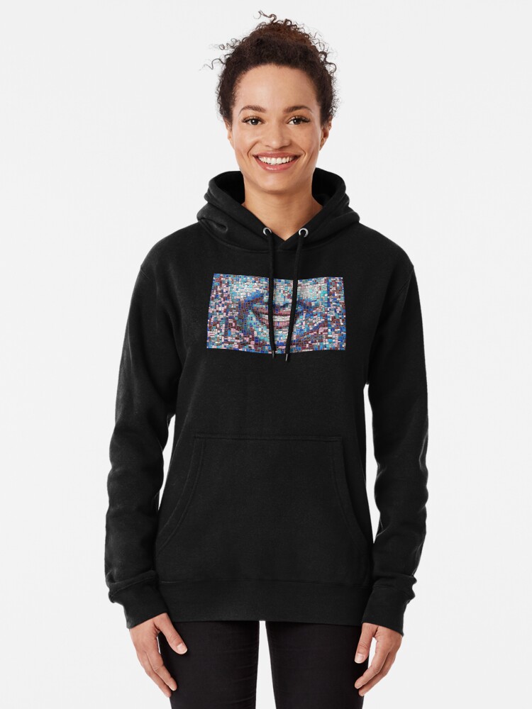 Alternate view of “Broken” (mosaic tile, painted) - “Smile” Fine Art series Pullover Hoodie