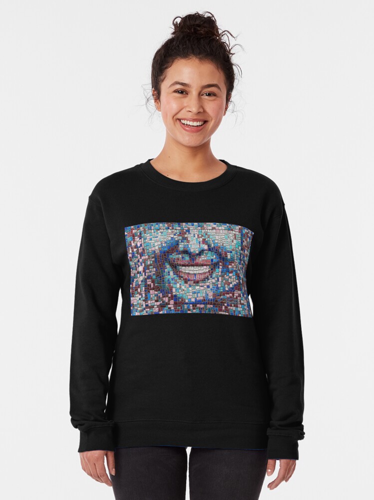 Alternate view of “Broken” (mosaic tile, painted) - “Smile” Fine Art series Pullover Sweatshirt