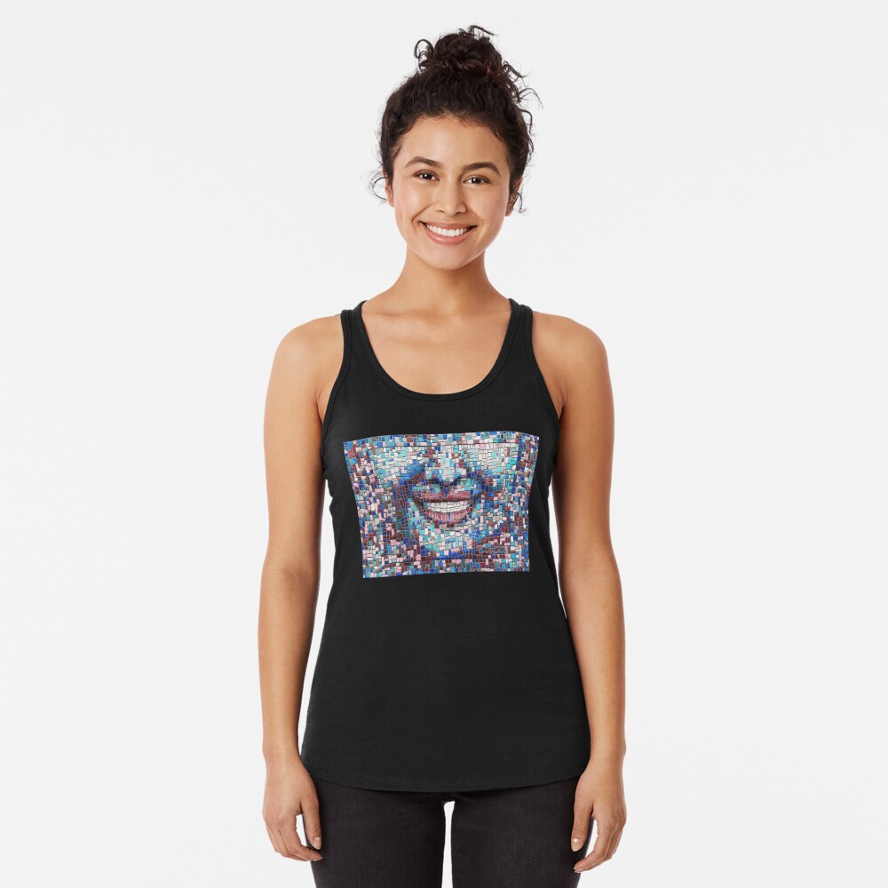 “Broken” (mosaic tile, painted) - “Smile” Fine Art series Racerback Tank Top