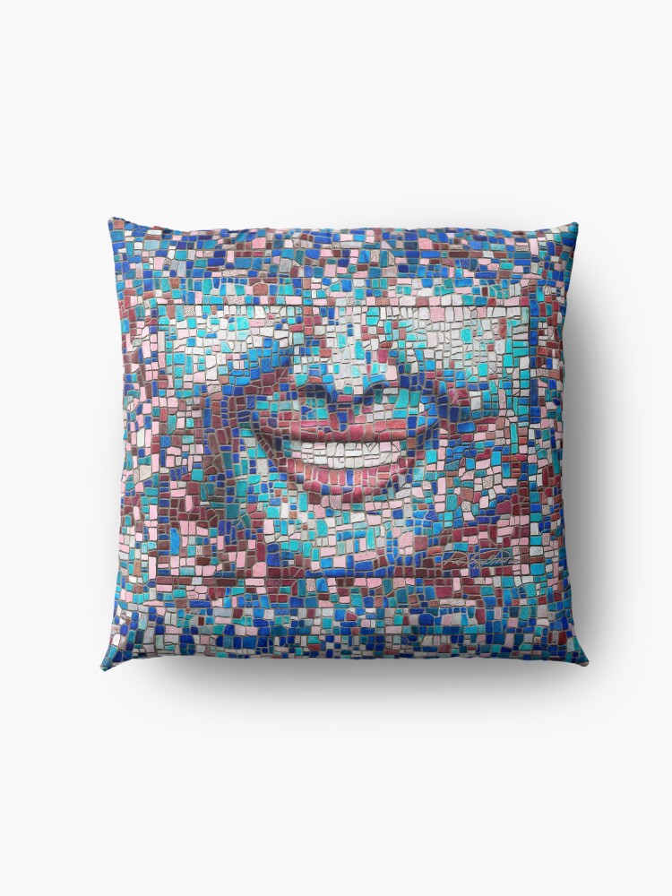 Alternate view of “Broken” (mosaic tile, painted) - “Smile” Fine Art series Floor Pillow