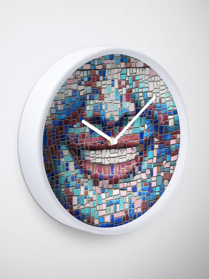 Alternate view of “Broken” (mosaic tile, painted) - “Smile” Fine Art series Clock