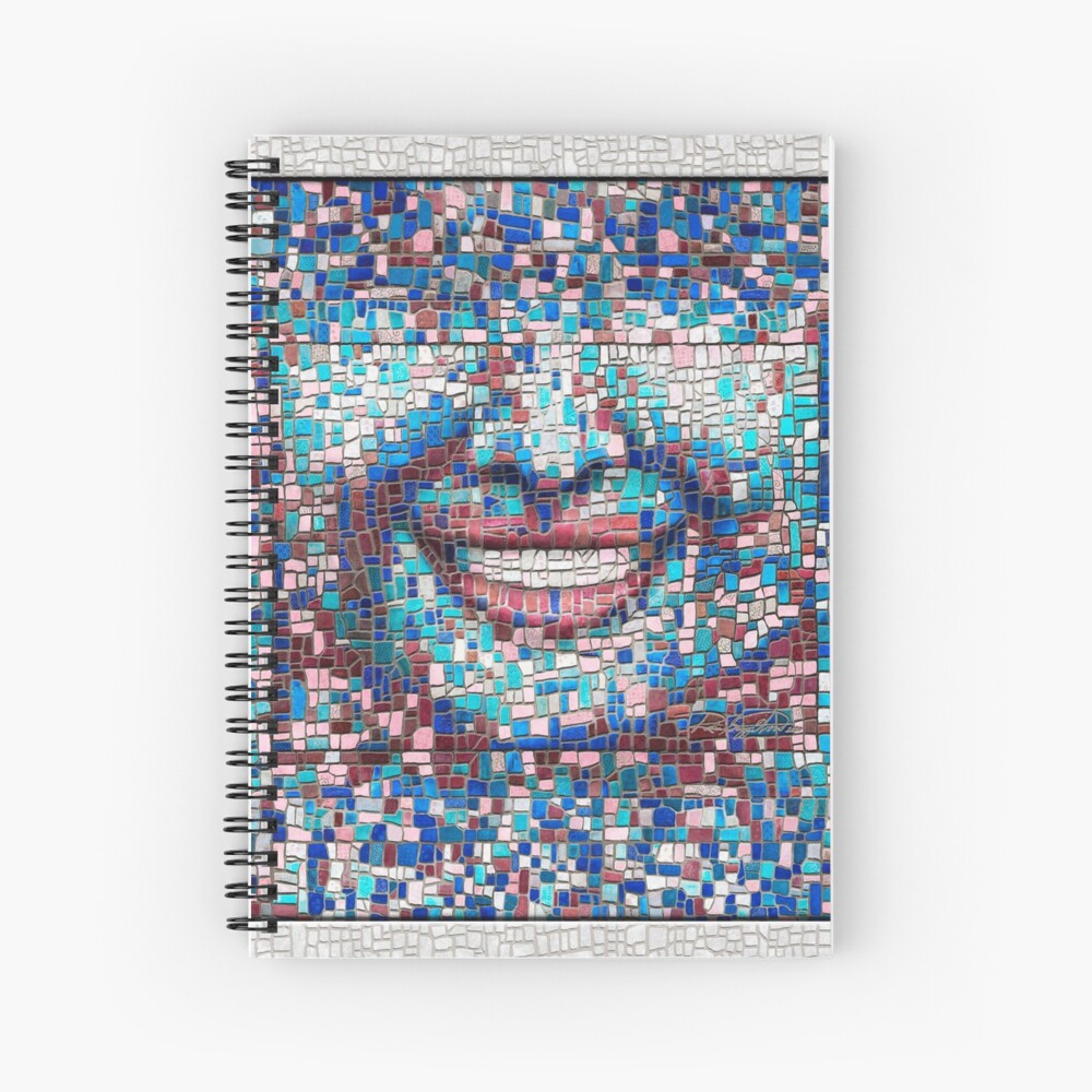 “Broken” (mosaic tile, painted) - “Smile” Fine Art series Spiral Notebook