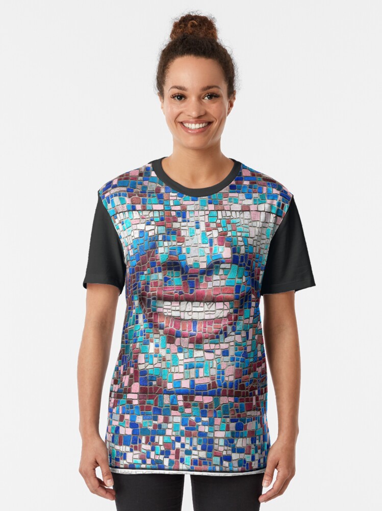 Alternate view of “Broken” (mosaic tile, painted) - “Smile” Fine Art series Graphic T-Shirt
