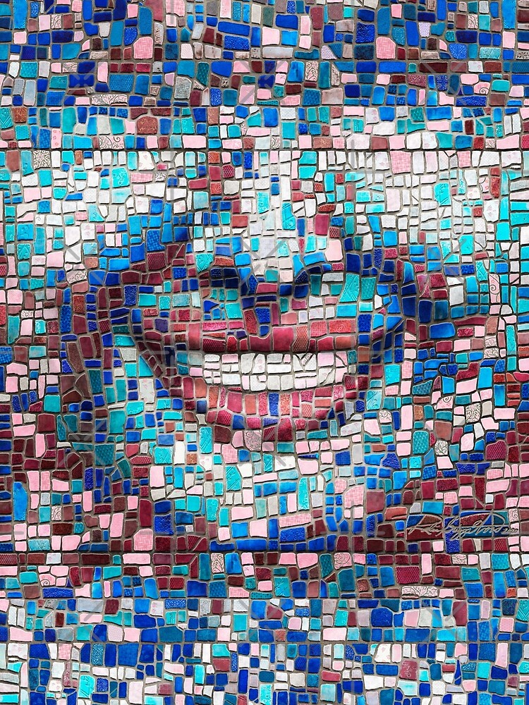 “Broken” (mosaic tile, painted) - “Smile” Fine Art series by CaraSonrisa