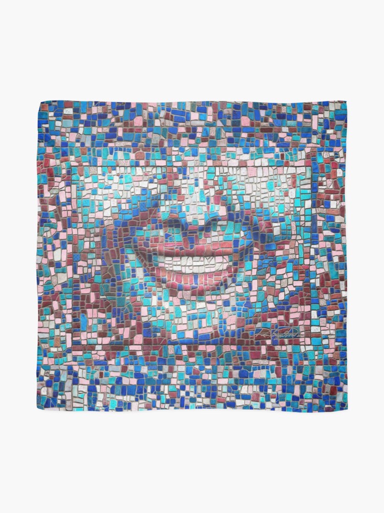 Alternate view of “Broken” (mosaic tile, painted) - “Smile” Fine Art series Scarf