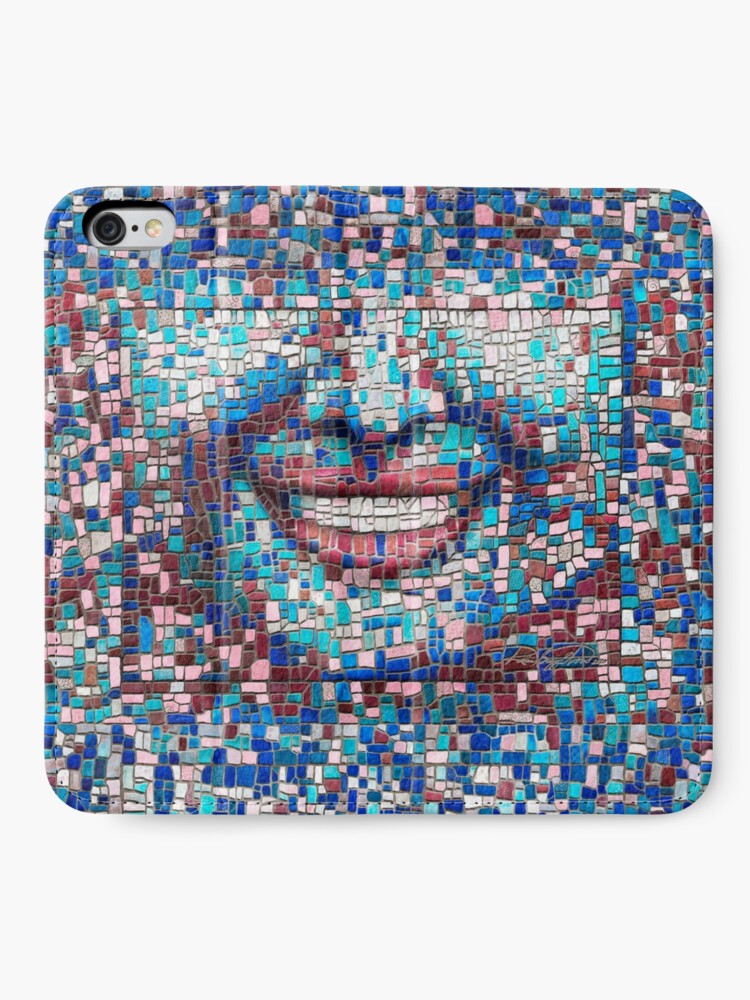 Alternate view of “Broken” (mosaic tile, painted) - “Smile” Fine Art series iPhone Wallet