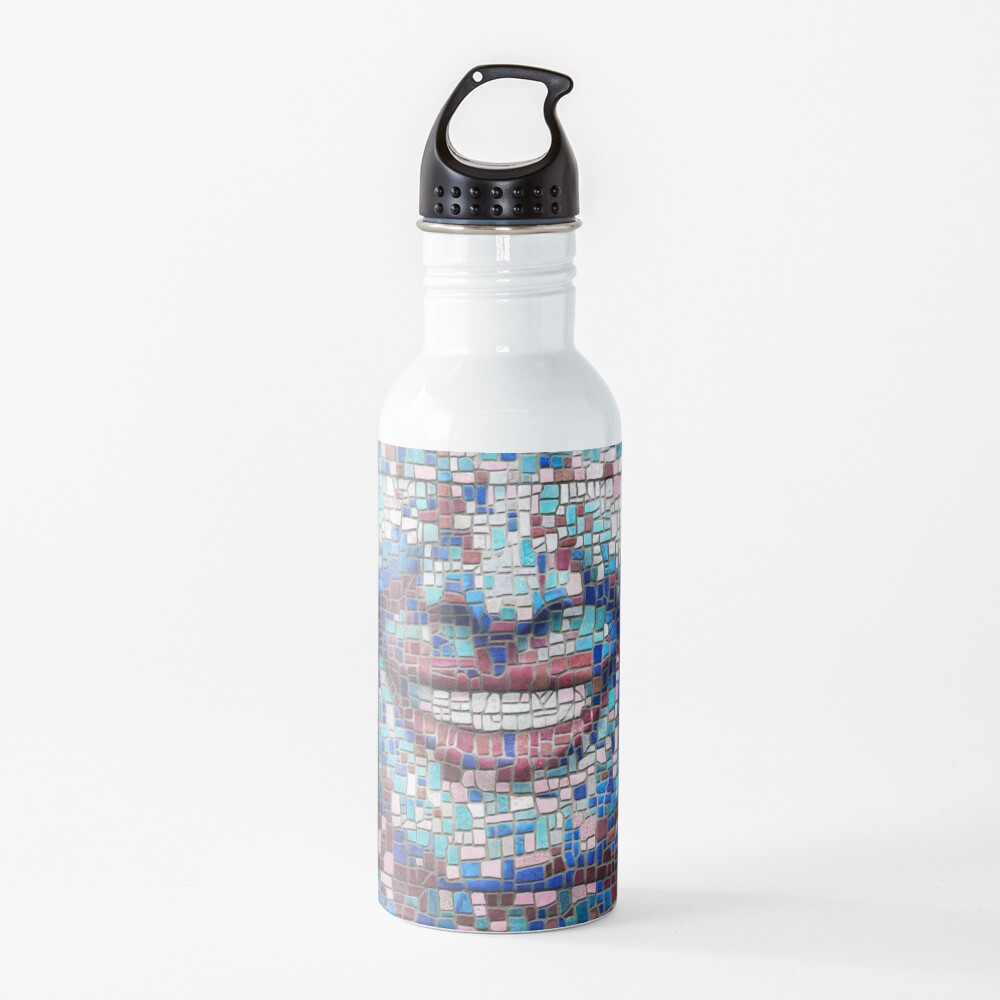“Broken” (mosaic tile, painted) - “Smile” Fine Art series Water Bottle
