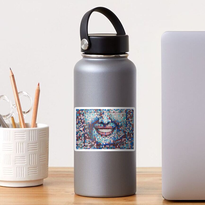 “Broken” (mosaic tile, painted) - “Smile” Fine Art series Sticker